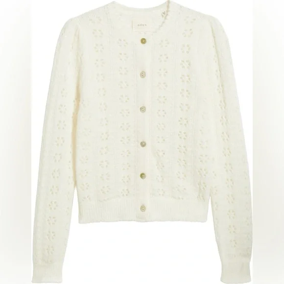 DÔEN NWOT Emery Pointelle Cardigan - Picture 5 of 5